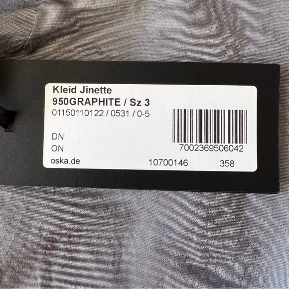 OSKA Jinette Dress in Graphite Grey | 3/XL NWT - Picture 6 of 10